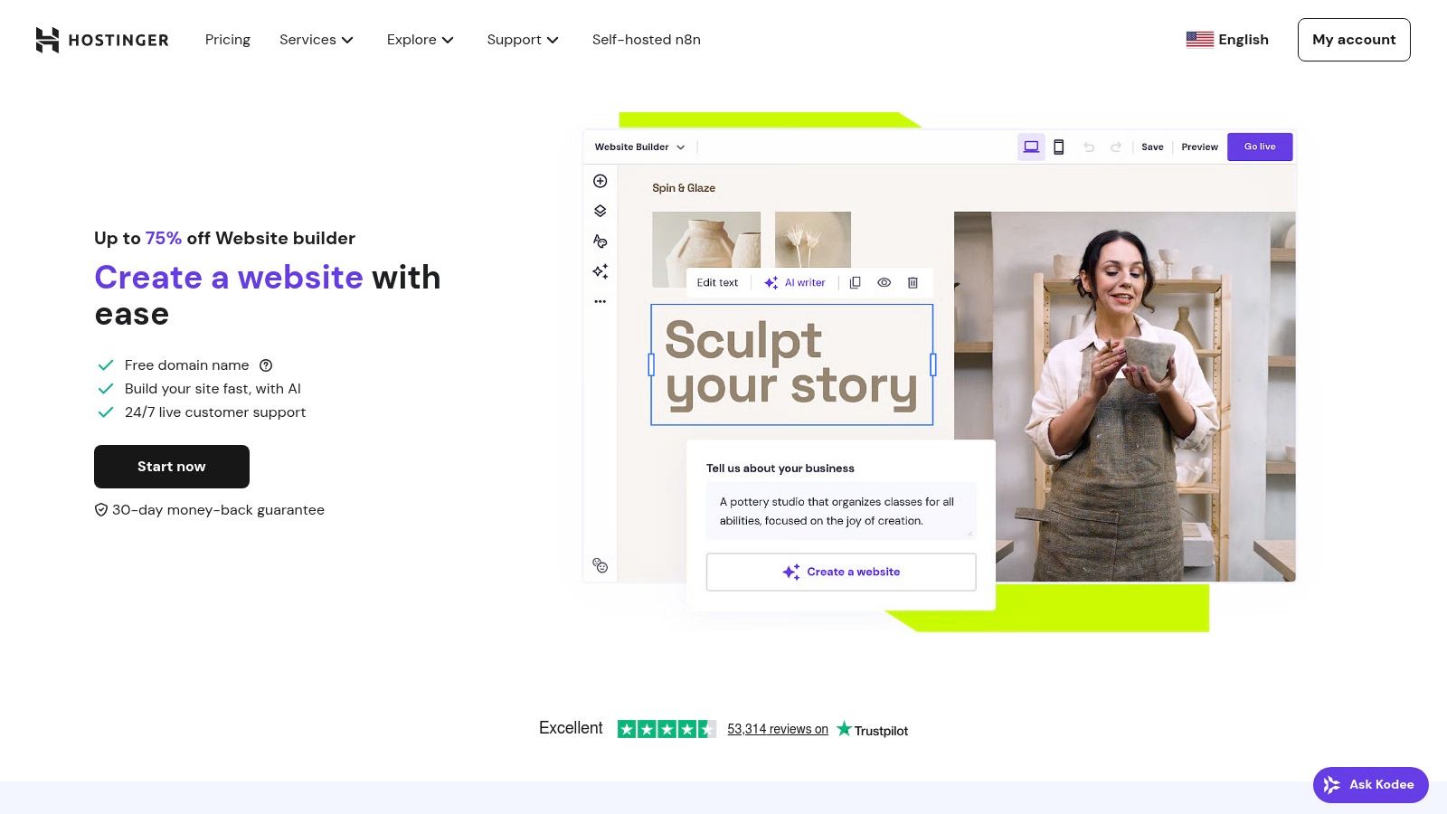 Hostinger Website Builder (with eCommerce)