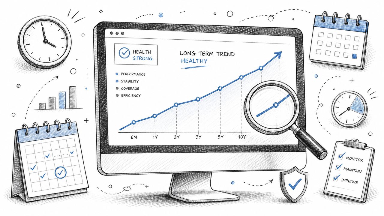 A hand-drawn illustration featuring a computer monitor displaying a rising growth chart and business planning icons.
