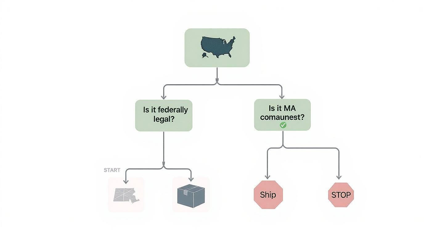 Infographic about CBD/Hemp/THCA Shipping Laws Massachusetts