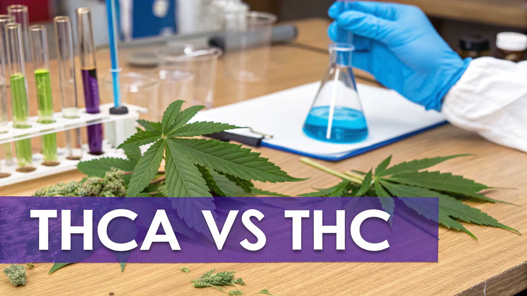 Microscopic view of cannabinoids on a hemp plant