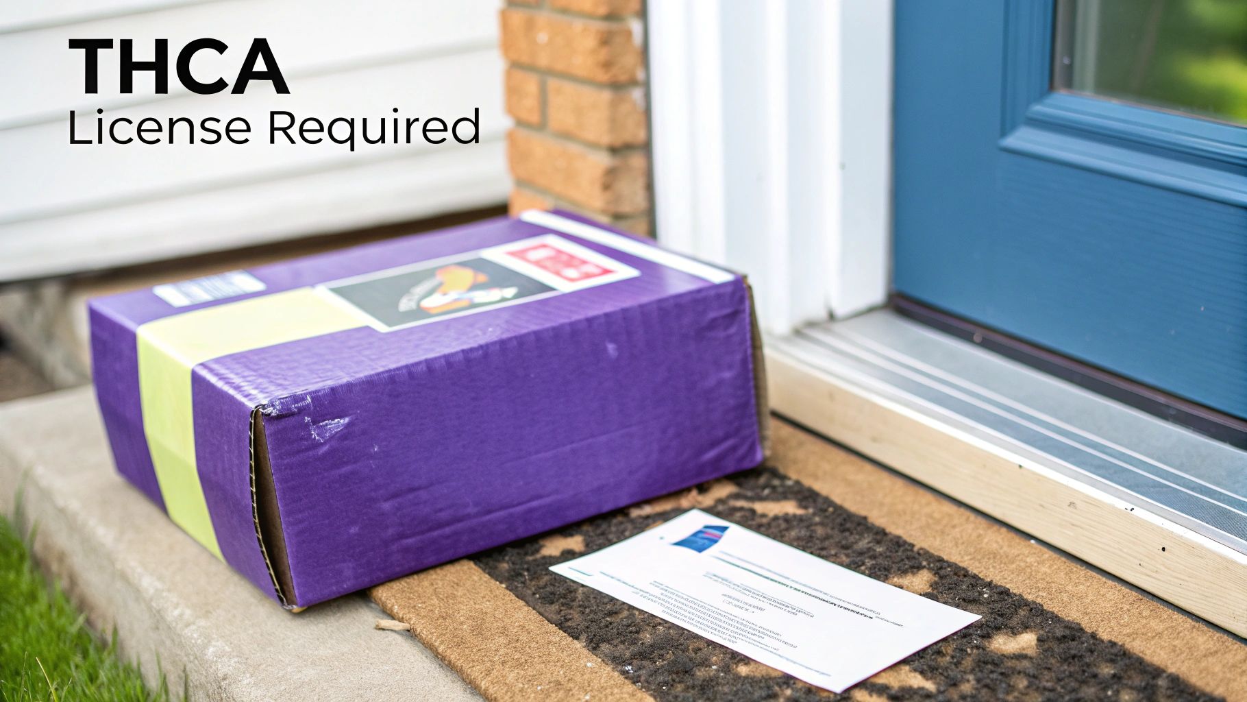 A legal document with a magnifying glass over it, focused on the letters THCA.