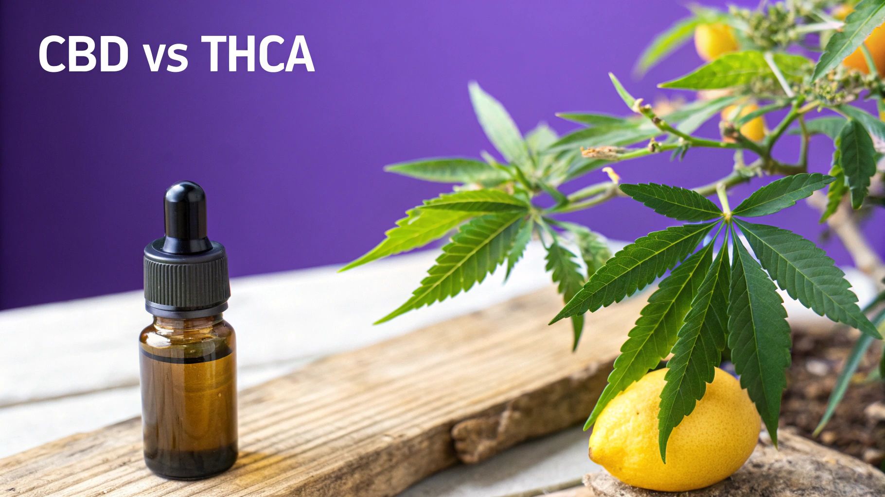 Close-up of different hemp-derived products like CBD oil, hemp seeds, and THCA crystals, visually distinguishing them.