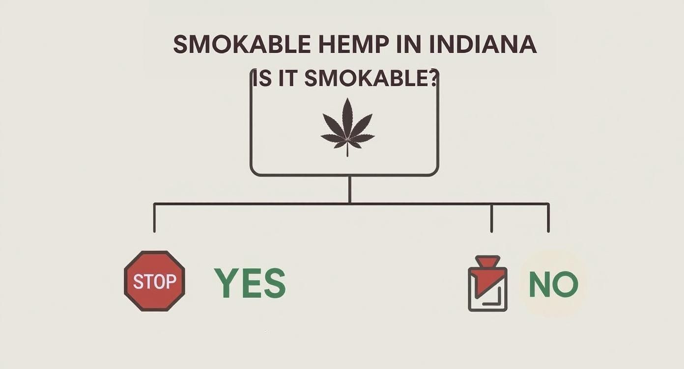Infographic about CBD/Hemp/THCA Shipping Laws Indiana
