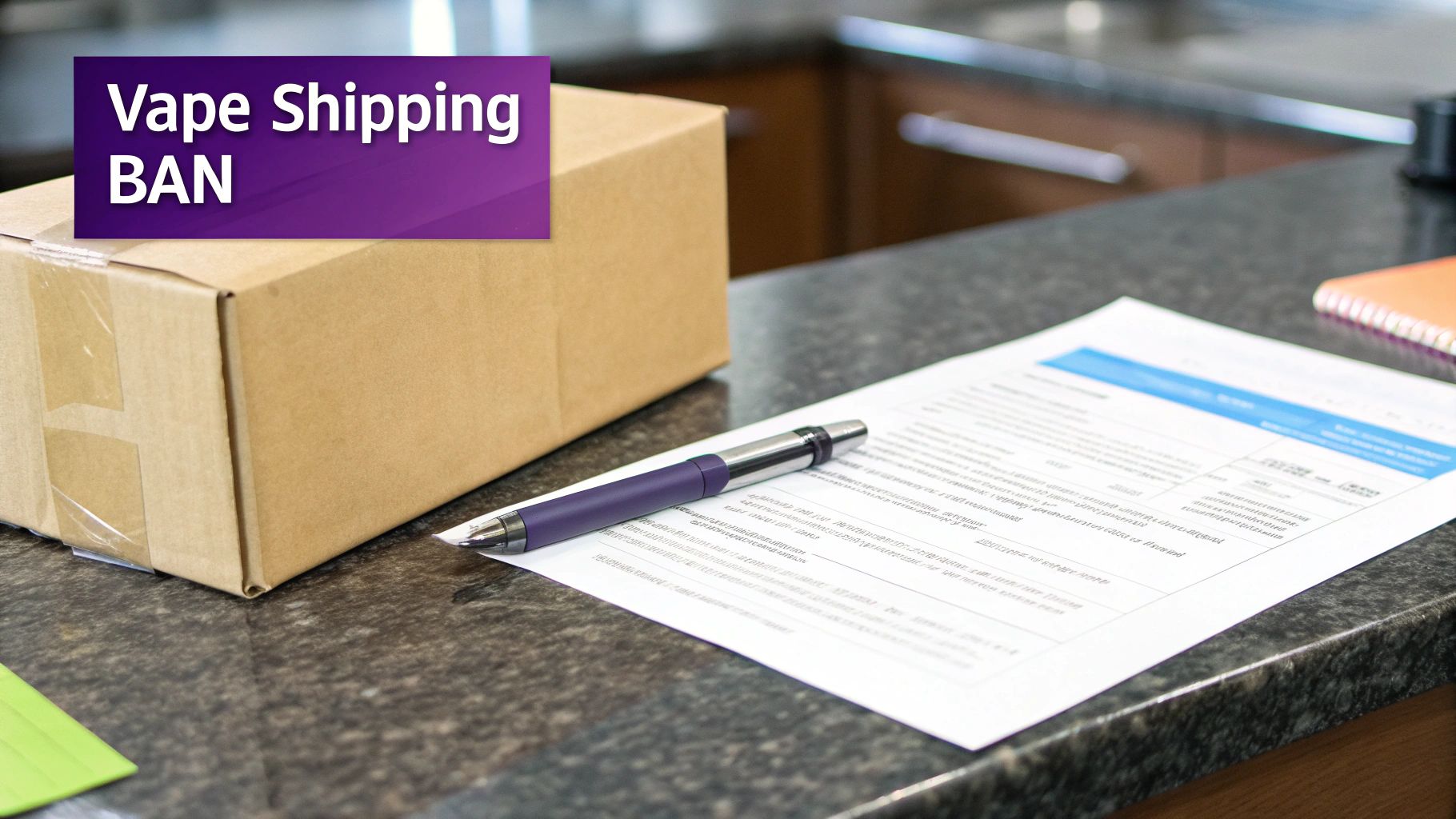 A person holding a vape pen with smoke around it, representing the complexities of vape shipping laws.