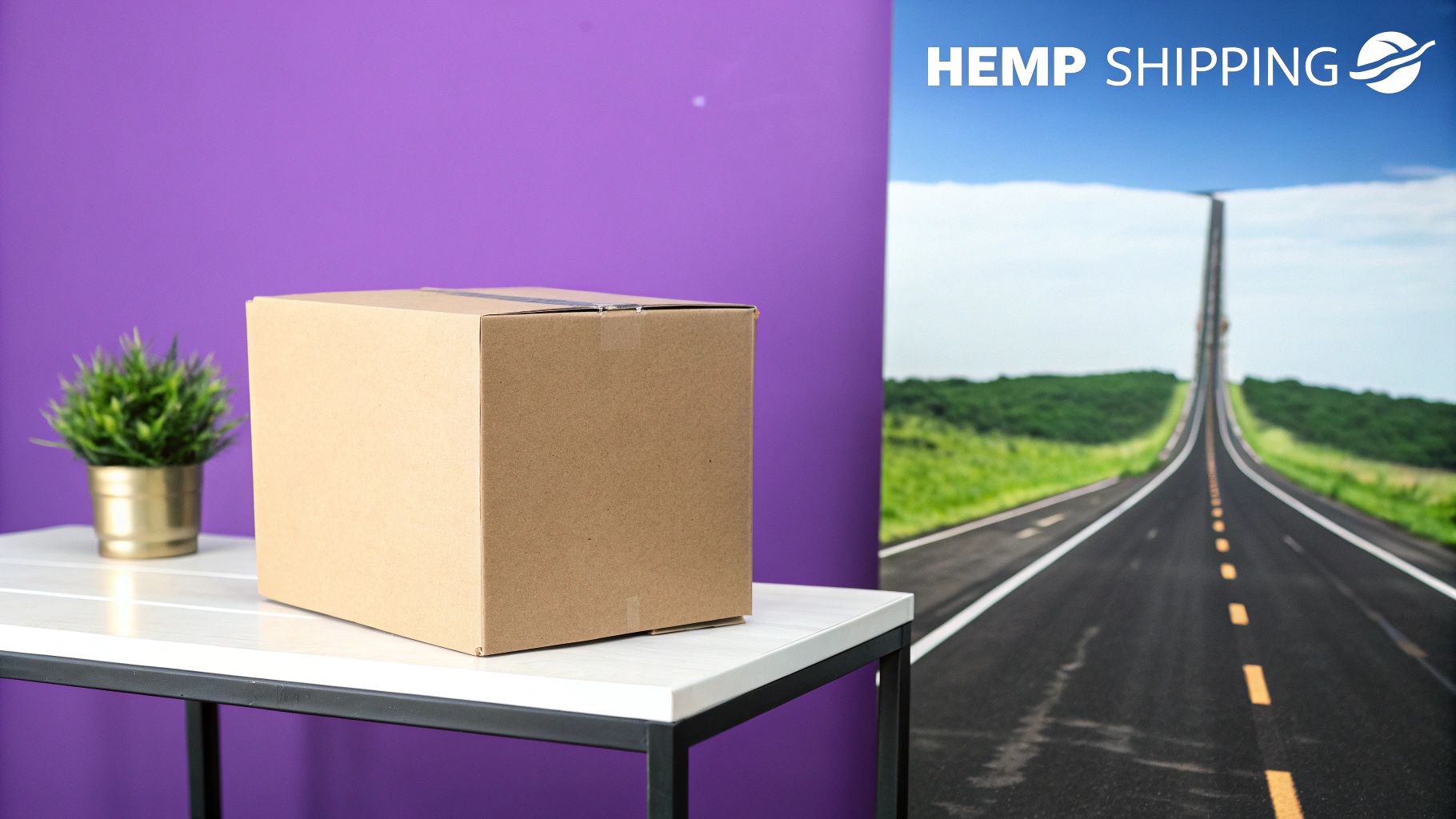 A person examining a document with a magnifying glass, representing legal compliance for hemp shipping.