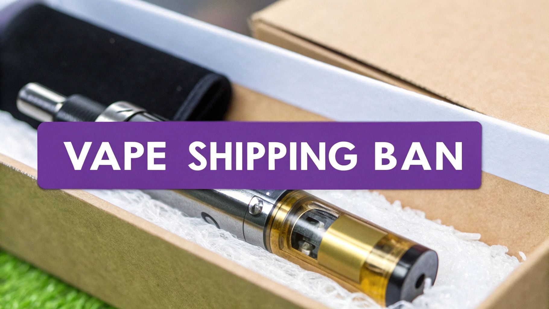A person looking at a package with a question mark, symbolizing the confusion around vape shipping laws.
