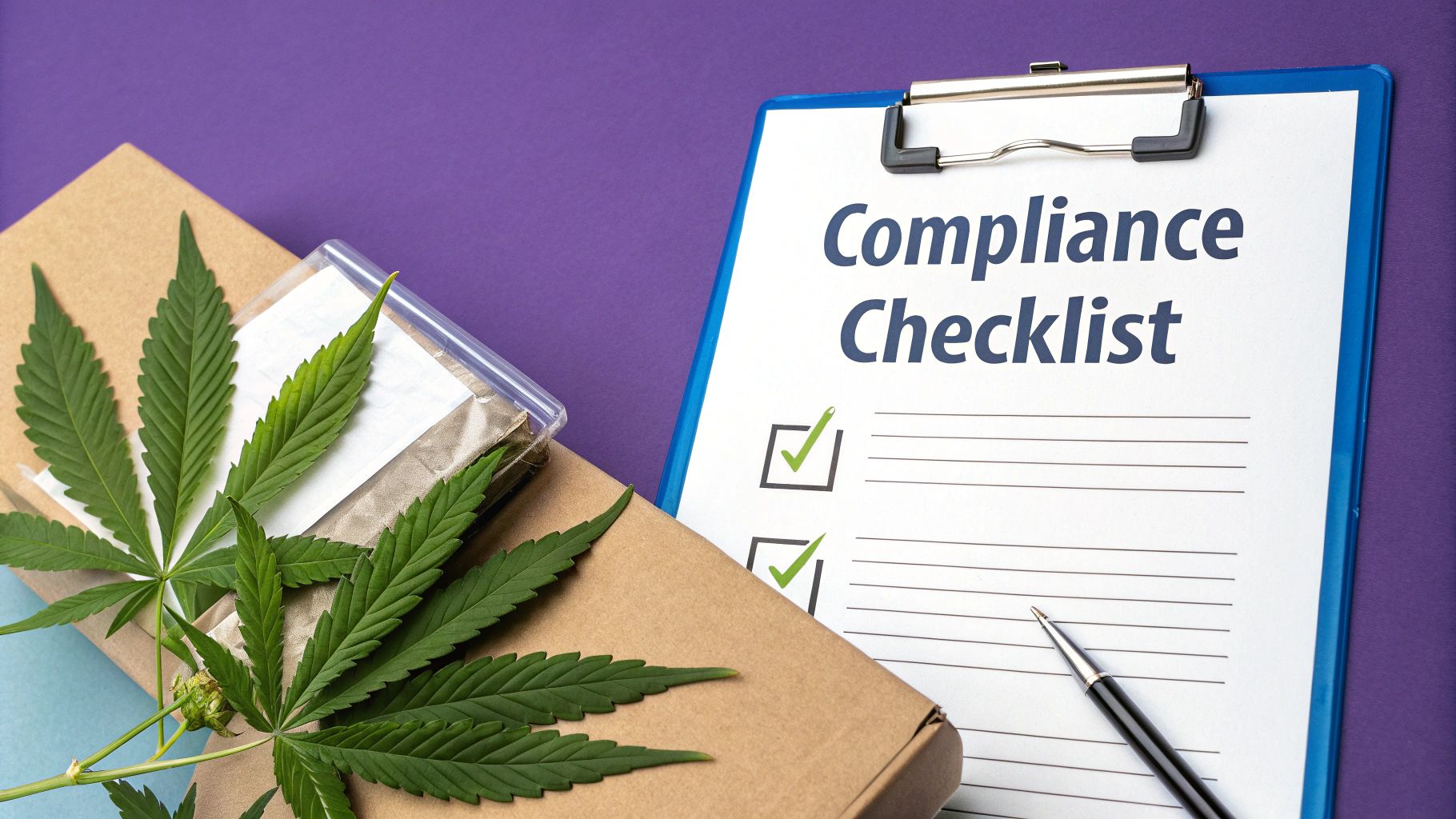 A close-up of a Certificate of Analysis (COA) document next to a compliant hemp product label with a QR code.