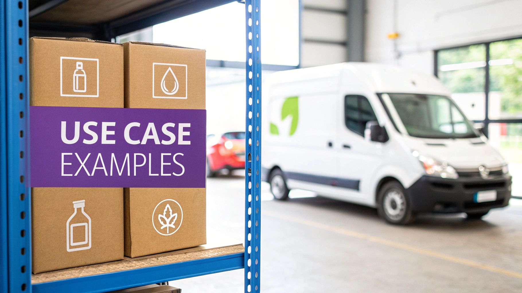 A split-screen image showing a simple local shop on one side and a large global warehouse on the other, representing different business scales.