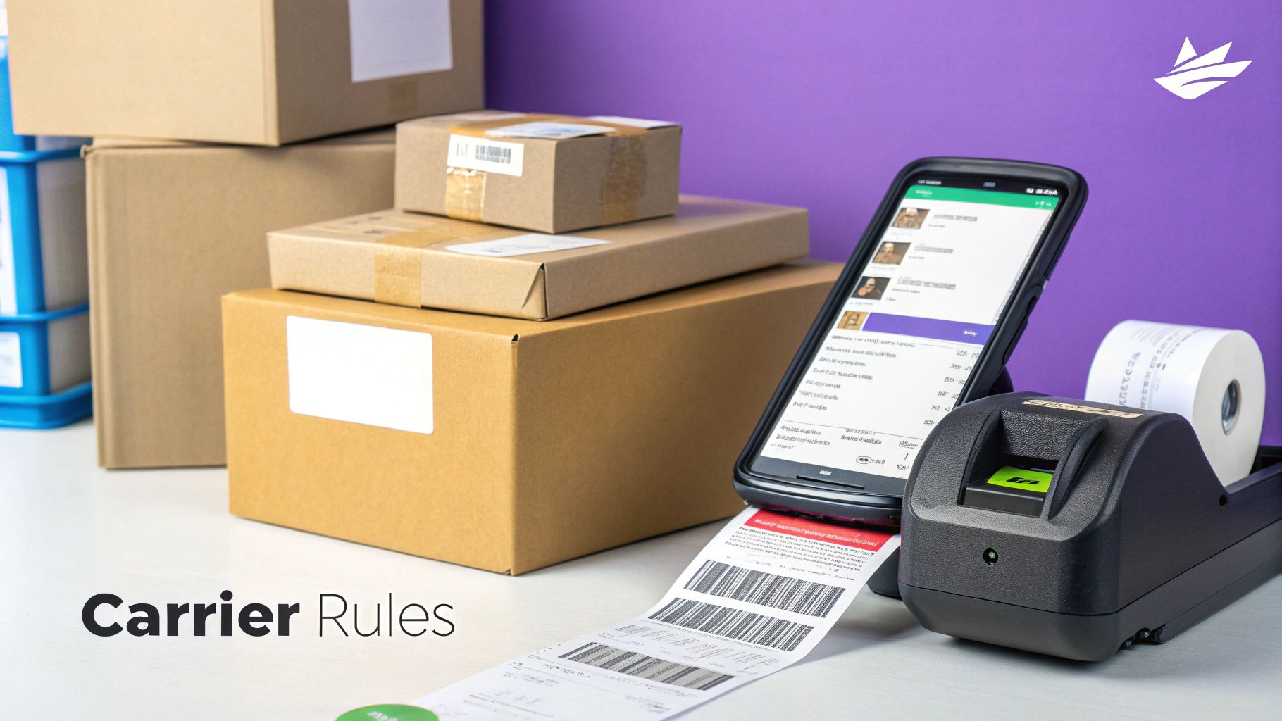 A delivery driver handing a package to a customer, illustrating the final step in the shipping process governed by carrier policies.