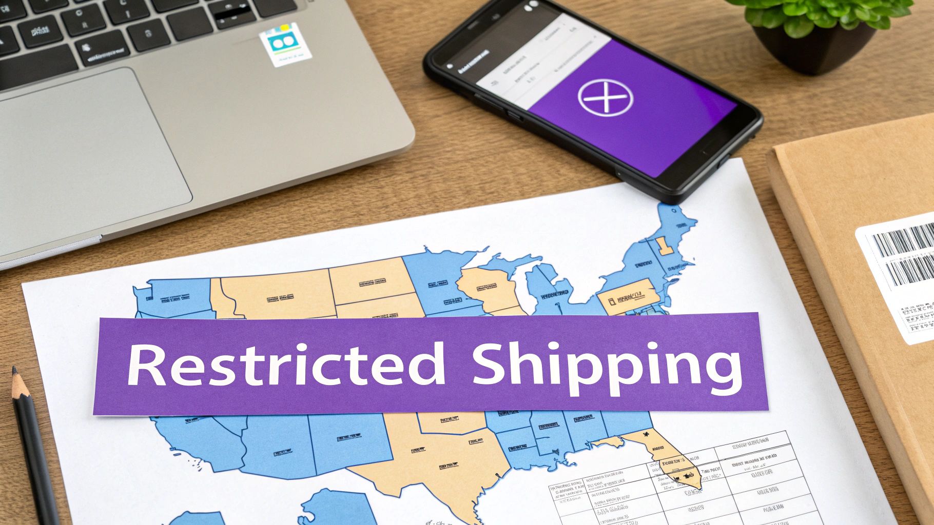 A screenshot from IgniteWoo's website showing the interface for setting up WooCommerce shipping restrictions, including fields for states and postal codes.
