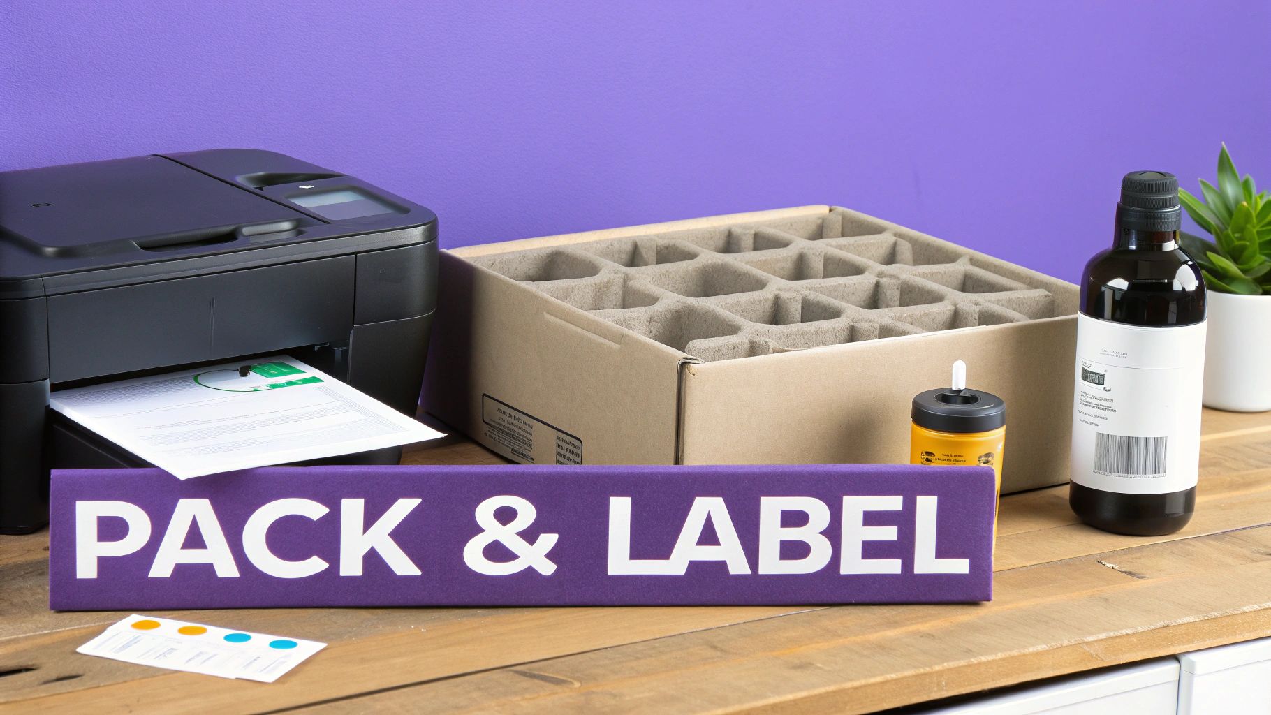 A box with wine bottles inside, properly packaged for shipping.