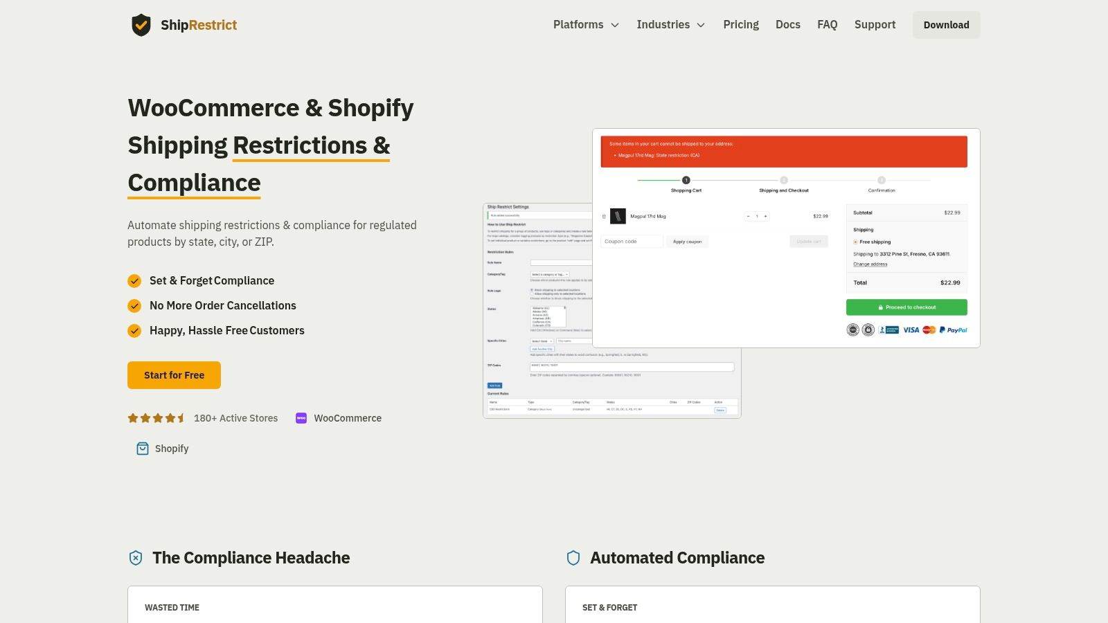 Screenshot from https://shiprestrict.com