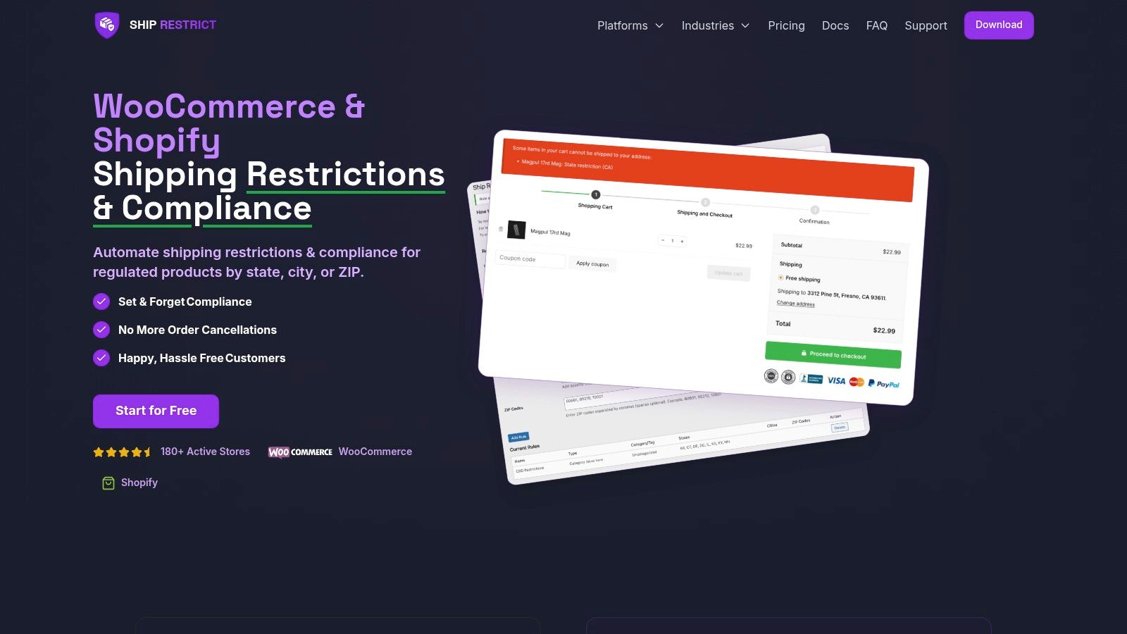 Screenshot from https://shiprestrict.com