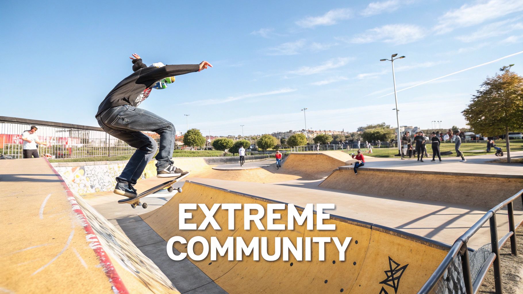 An extreme sports athlete sponsored by Red Bull performing a stunt.