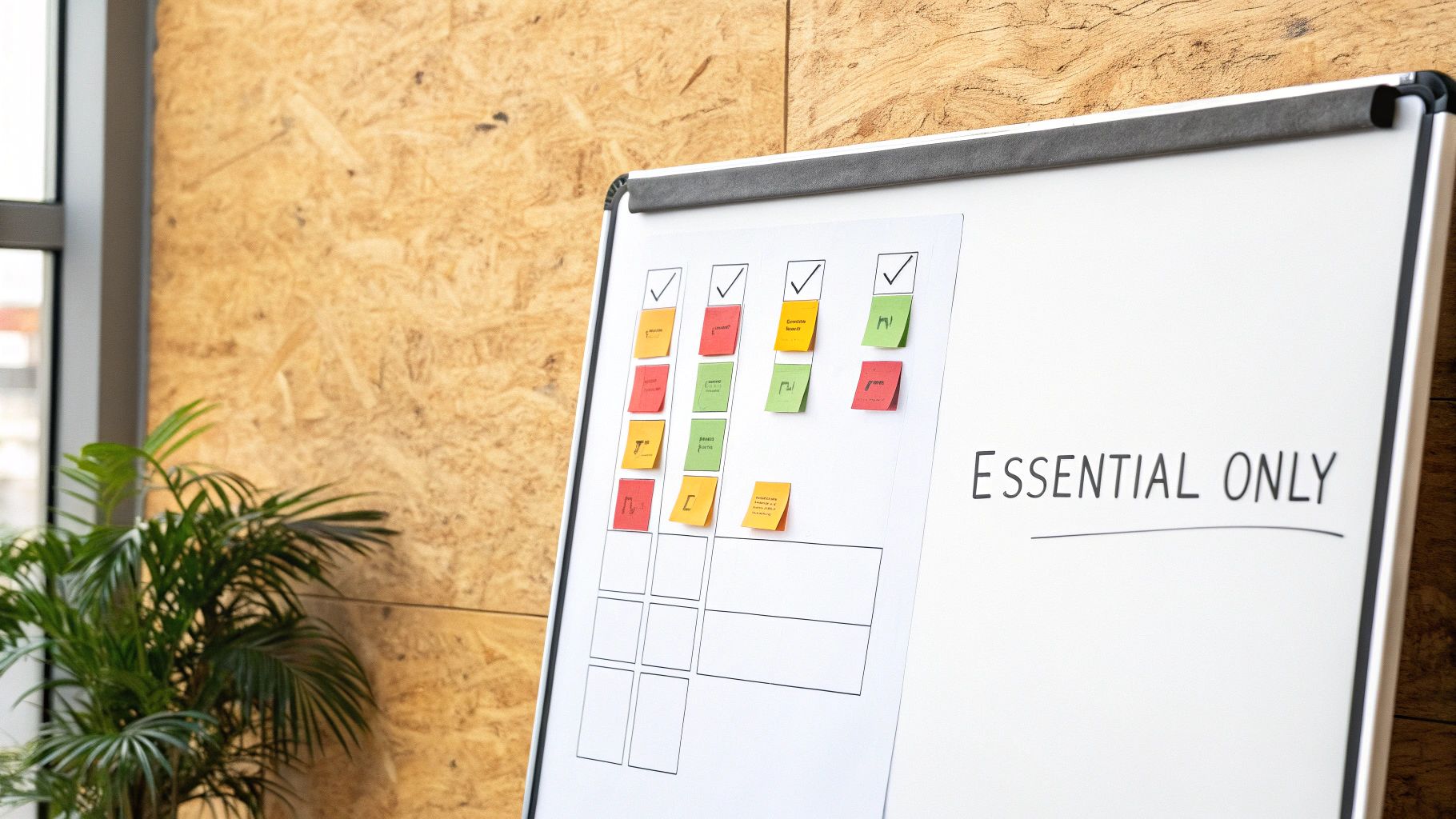 A visual representation of an impact vs. effort matrix used for MVP feature prioritization.