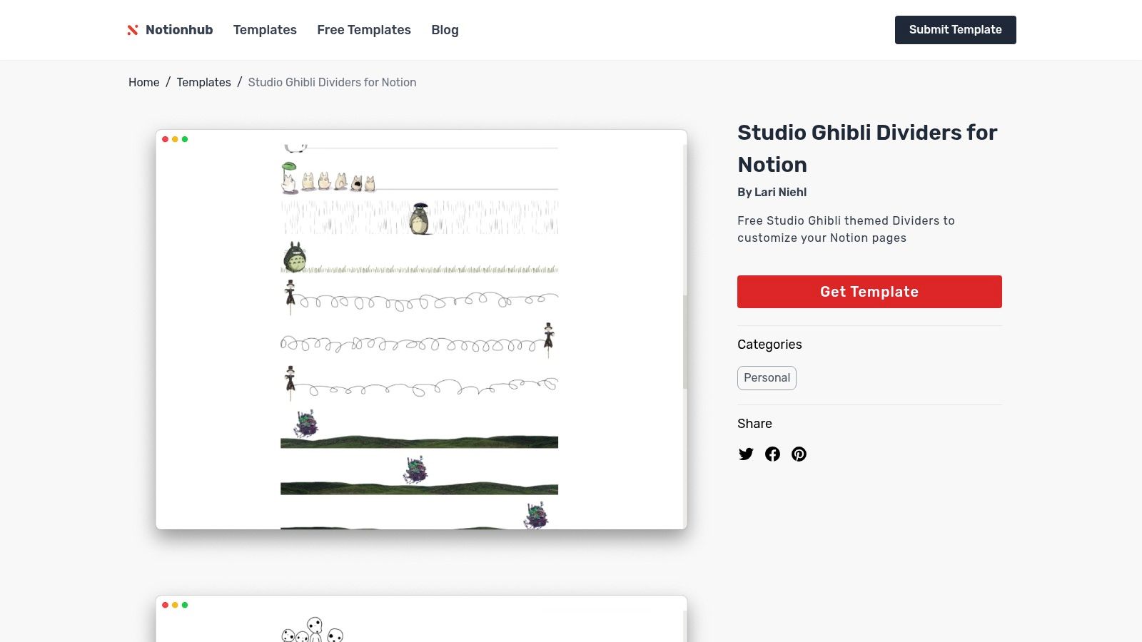 NotionHub – Studio Ghibli Dividers