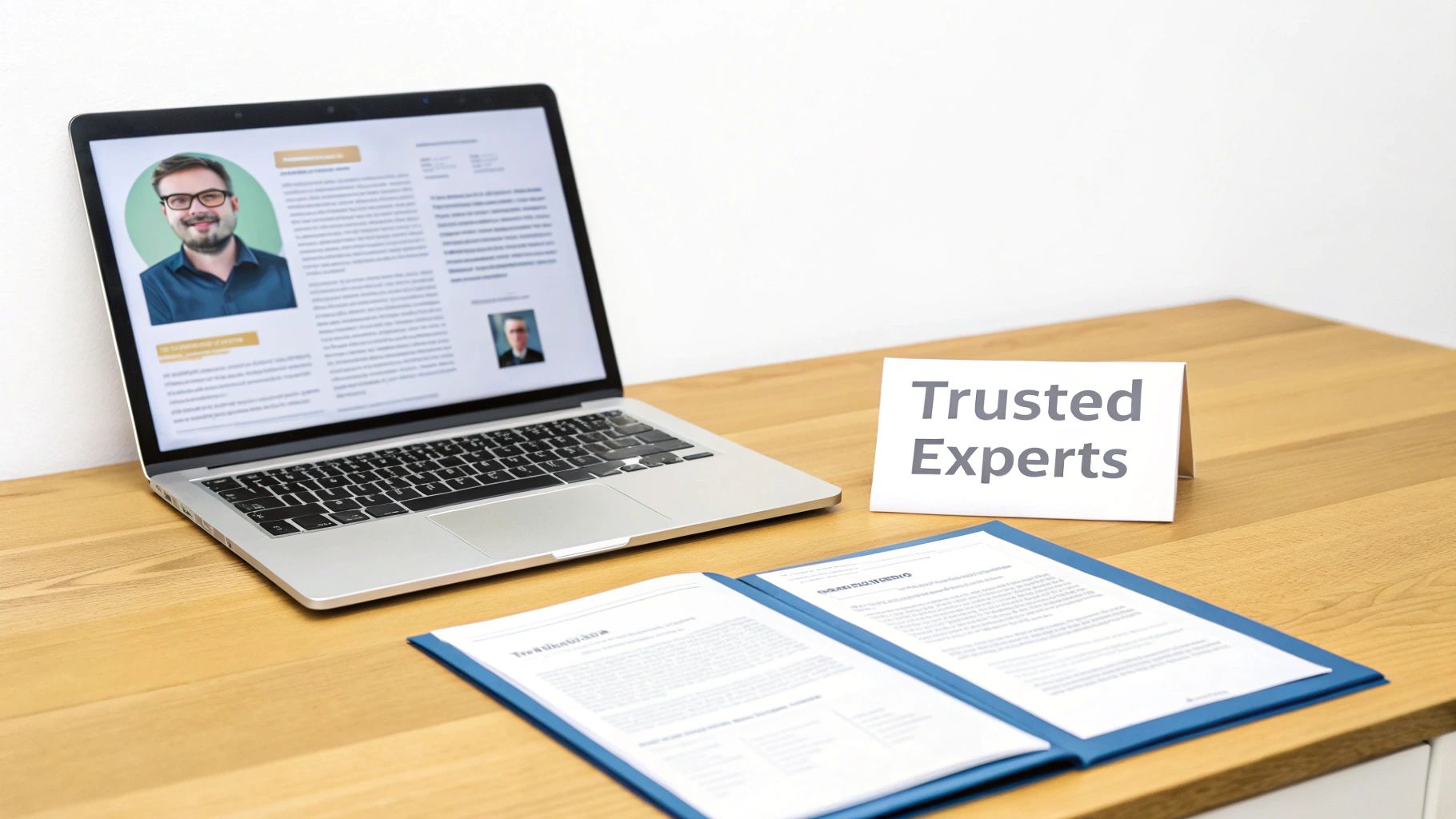 A person conducting an expert interview for a blog post