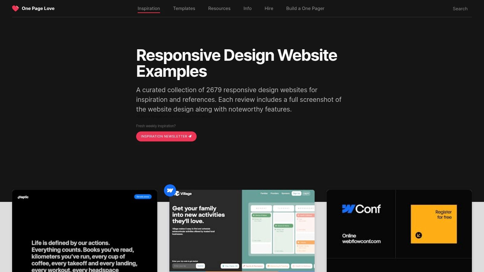 One Page Love (Responsive Design tag)