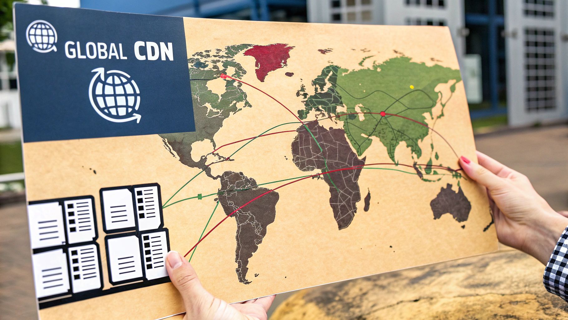 Infographic explaining how a Content Delivery Network (CDN) works