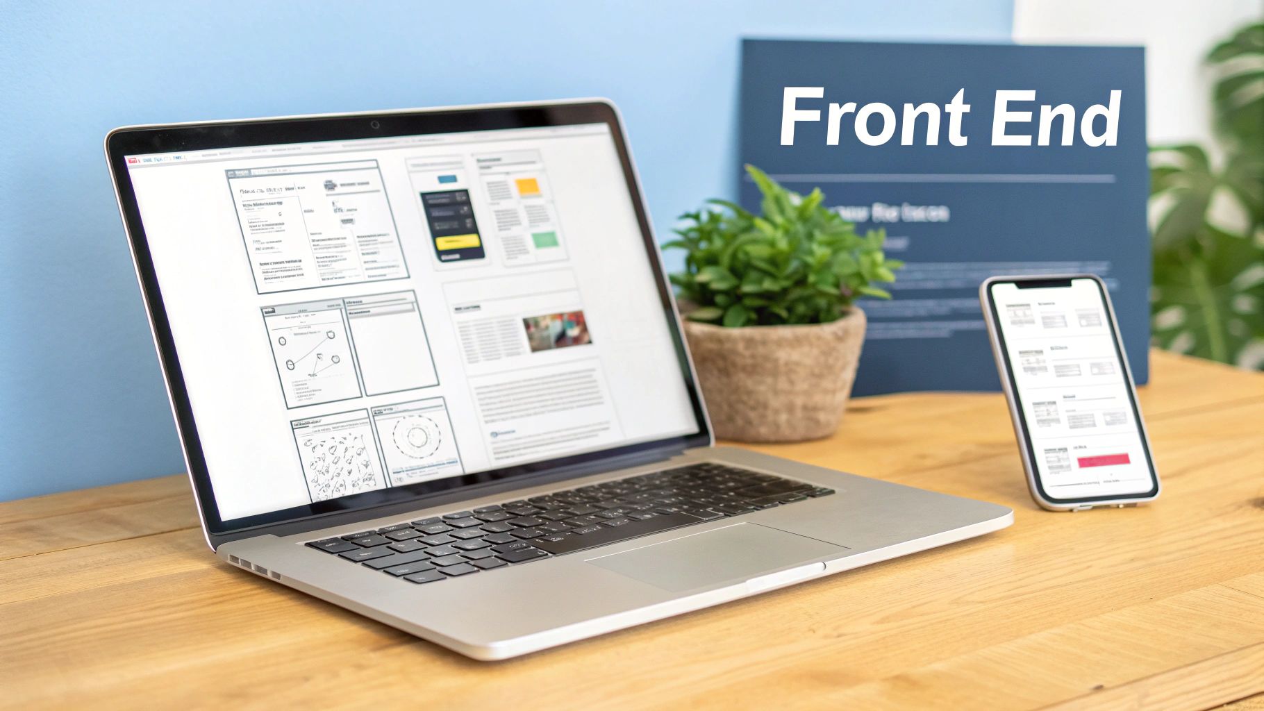 A server room with glowing lights, representing the powerful back-end of a web application.